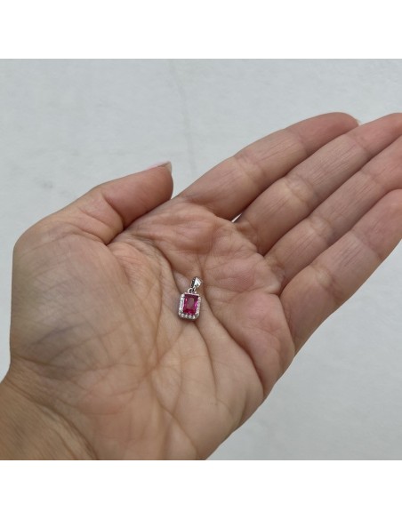 Ciondolo Argento Rodiato Principessa Rossa 6x4MM [8f0453ff]
