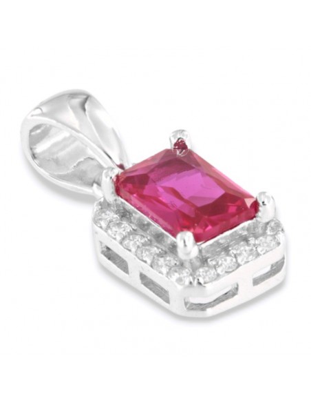 Ciondolo Argento Rodiato Principessa Rossa 6x4MM [381992fb]