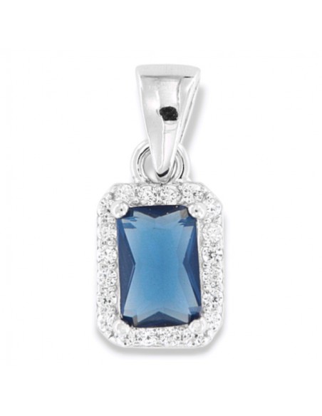 Ciondolo Argento Rodiato Principessa Blu 6x4MM [2ecab4c5]