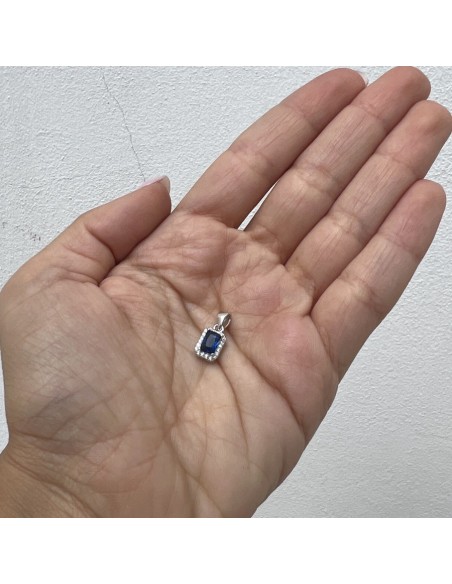 Ciondolo Argento Rodiato Principessa Blu 6x4MM [08a88bfe]