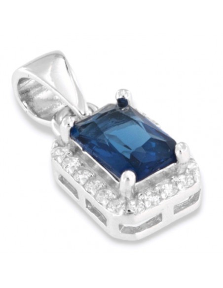 Ciondolo Argento Rodiato Principessa Blu 6x4MM [bfb54afa]