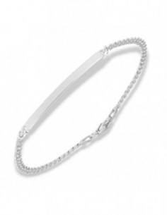 Bracciale Argento Rodiato Grumetta Piastra Cent. [28365047]