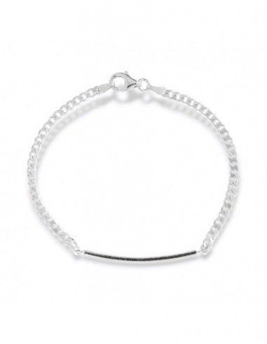 Bracciale Argento Rodiato Grumetta Piastra Cent. [88f3d8ec]