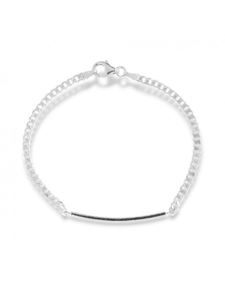 Bracciale Argento Rodiato Grumetta Piastra Cent. [88f3d8ec]