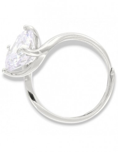 Anello Argento Rodiato Solitario Zircone 10MM [eef009ef]