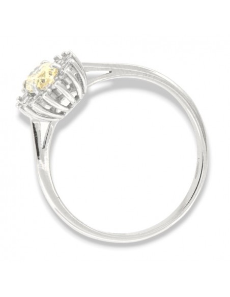 Anello Oro Bianco Principessa Gialla 6x4MM [f26bcbb1]