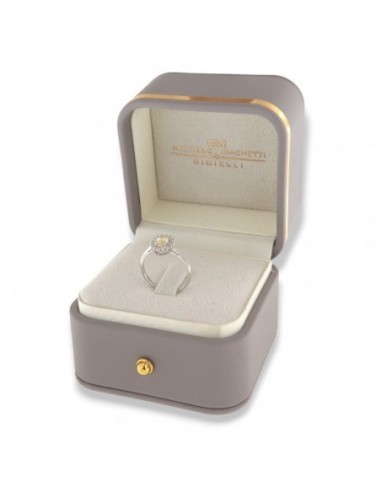 Anello Oro Bianco Principessa Gialla 6x4MM [9c5049b8]