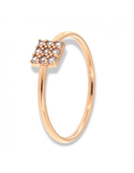 Anello Oro Rosa Zirconi Bianchi [886d6356]