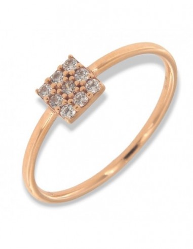 Anello Oro Rosa Zirconi Bianchi [0bb206b2]