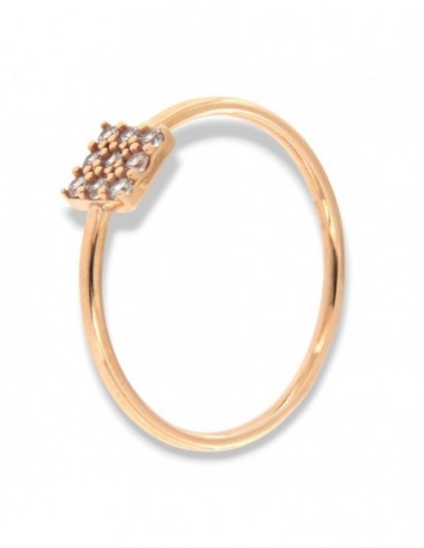 Anello Oro Rosa Zirconi Bianchi [0ee241ac]