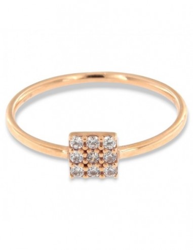 Anello Oro Rosa Zirconi Bianchi [60d9c3a5]