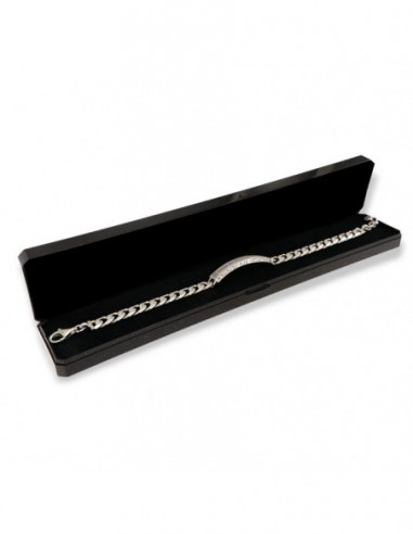 Bracciale Argento Rodiato Piastra Centrale Zirconi [09d36de5]