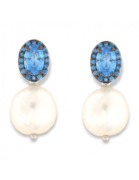 Orecchini Argento Rodiato Principessa Celeste Perl [19c8d72e]