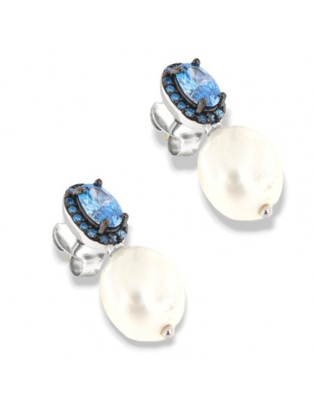 Orecchini Argento Rodiato Principessa Celeste Perl [82cb5142]