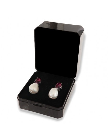 Orecchini Argento Rodiato Principessa Rossa Perla Bianca [93fca850]