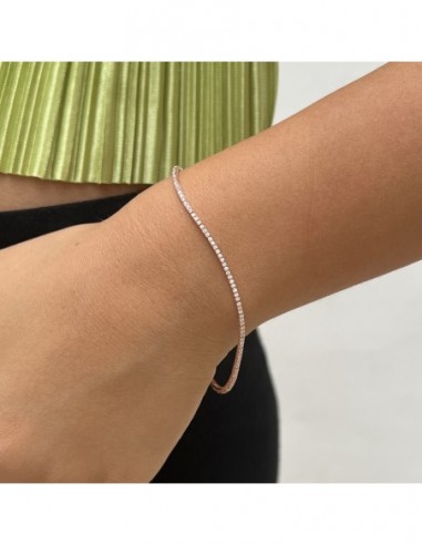 Bracciale Oro Bianco Tennis Zirconi Bianchi 1,5MM [bbf7f123]