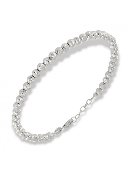 Bracciale Oro Bianco Sfere Diamantate 4MM [01a7ac2f]