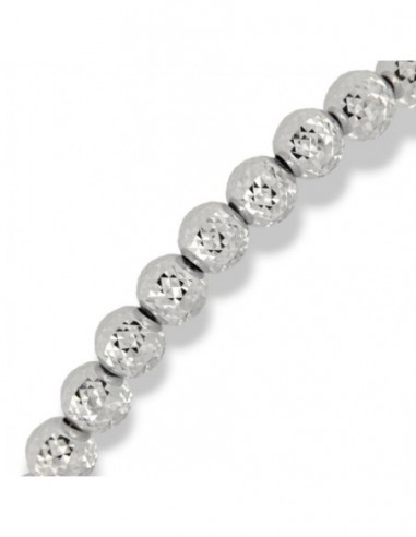 Bracciale Oro Bianco Sfere Diamantate 4MM [d8dcaf34]