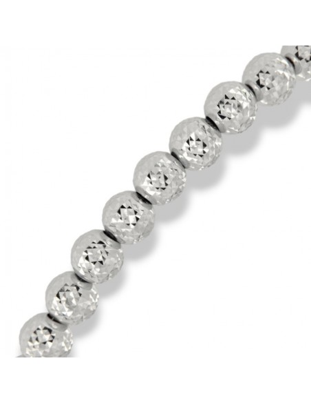 Bracciale Oro Bianco Sfere Diamantate 4MM [d8dcaf34]