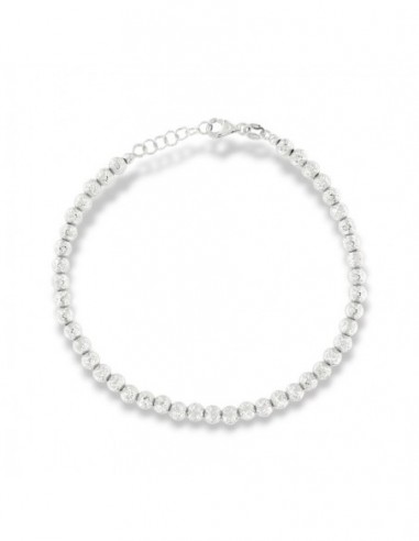 Bracciale Oro Bianco Sfere Diamantate 4MM [dd8ce82a]