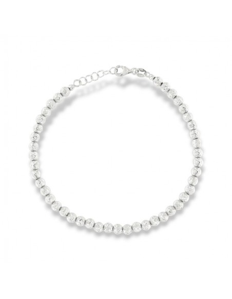 Bracciale Oro Bianco Sfere Diamantate 4MM [dd8ce82a]