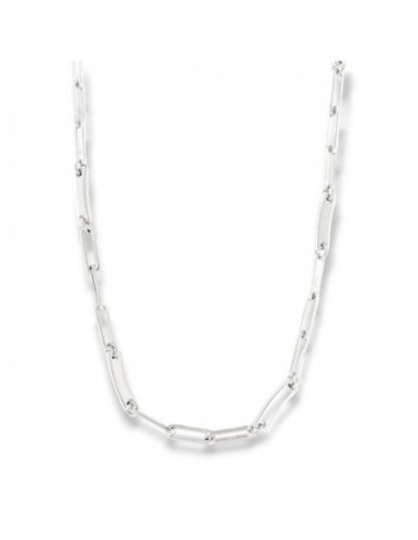 Collana Argento Rodiato Maglia Ovale Piena 45cm [8fa57544]