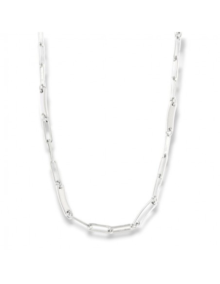 Collana Argento Rodiato Maglia Ovale Piena 45cm [8fa57544]