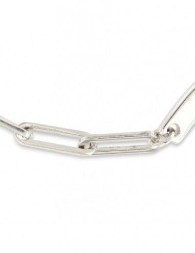 Collana Argento Rodiato Maglia Ovale Piena 45cm [d521359c]