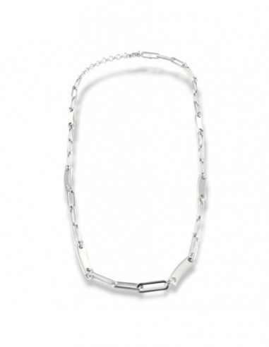 Collana Argento Rodiato Maglia Ovale Piena 45cm [d0717282]