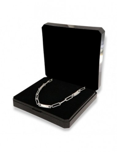 Collana Argento Rodiato Maglia Ovale Piena 45cm [be4af08b]
