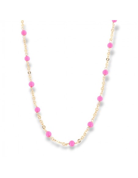 Collana Argento Dorato Sfere Rosa Sfaccettate [a331d565]