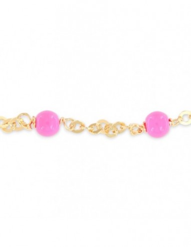 Collana Argento Dorato Sfere Rosa Sfaccettate [21808c0b]