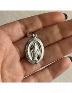 Ciondolo Argento Rodiato Madonna Miracolosa 3,90Gr [87eb9080] 2