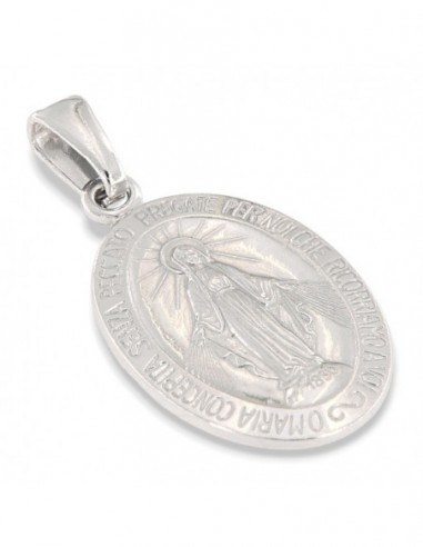 Ciondolo Argento Rodiato Madonna Miracolosa 3,90Gr [baf9bf86]