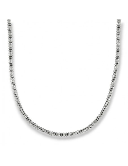 Collana Argento Rodiato Rondelle Sfaccettate [518b05b9]