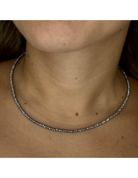 Collana Argento Rodiato Rondelle Sfaccettate [439bd3b8]