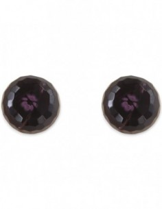 Orecchini Argento Rodiato Sfera Viola Sfaccettata 10MM [9d5766ba]