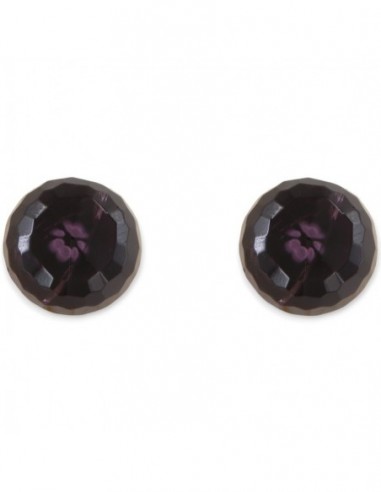 Orecchini Argento Rodiato Sfera Viola Sfaccettata 10MM [9d5766ba]
