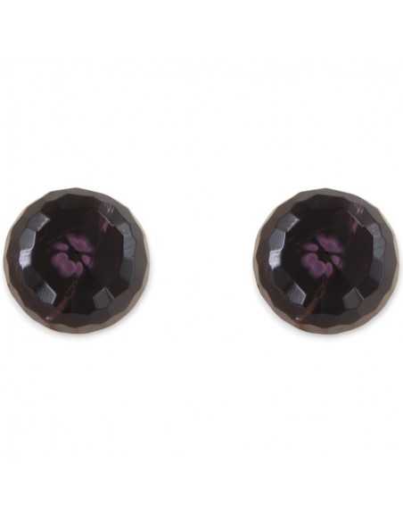 Orecchini Argento Rodiato Sfera Viola Sfaccettata 10MM [9d5766ba]