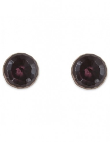 Orecchini Argento Rodiato Sfera Viola Sfaccettata 8MM [20ea2982]