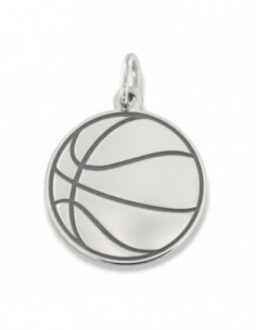 Ciondolo Argento Rodiato Palla Da Basket [cdfd60f1]