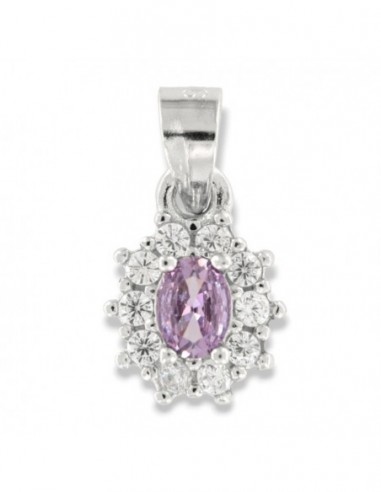 Ciondolo Argento Rodiato Principessa Lilla 4x3MM [1e7badc0]