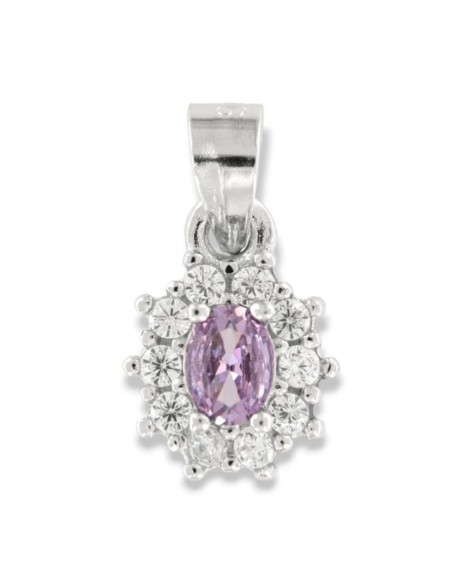 Ciondolo Argento Rodiato Principessa Lilla 4x3MM [1e7badc0]