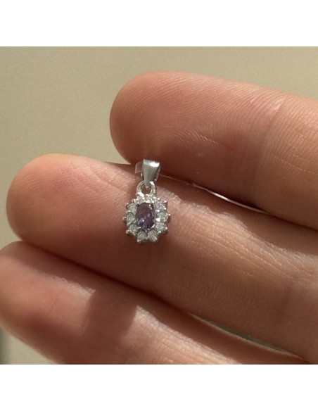 Ciondolo Argento Rodiato Principessa Lilla 4x3MM [02635eb6]