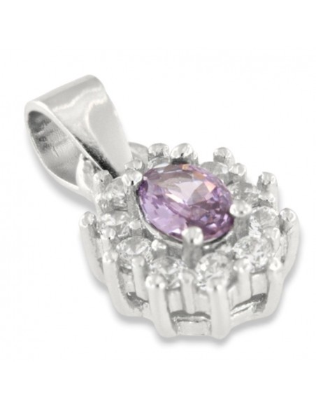 Ciondolo Argento Rodiato Principessa Lilla 4x3MM [b57e9fb2]