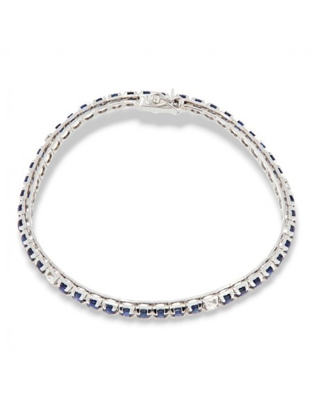 Bracciale Oro Bianco Tennis Piramidale Zaffiri 3,64 Carati Diamanti 0,28 Carati [69035362]