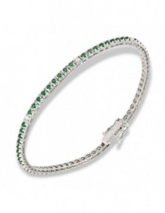 Bracciale Oro Bianco Tennis Piramidale  Smeraldi 1,10 Carati Diamanti 0,12 Carati [67cd8063]