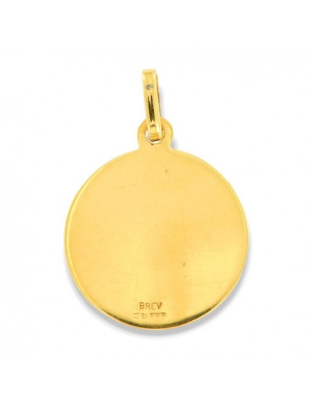 Ciondolo Oro Giallo Medaglia Tonda Gesù Cristo Inciso [7a51ebe2]
