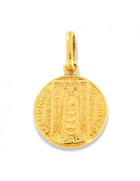 Ciondolo Oro Giallo Piastra Tonda Madonna Di Loreto [0a894f7e]