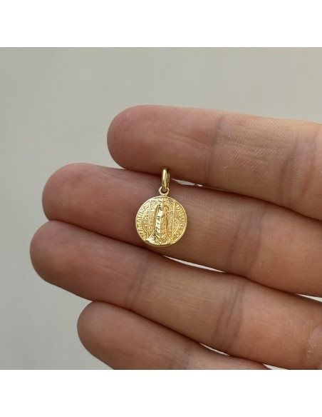 Ciondolo Oro Giallo Piastra Tonda Madonna Di Loreto [4cf78155]